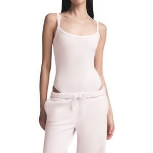 NWT SKIMS Cotton Jersey Scoop Neck Bodysuit – Barely Pink – Size S – Retail $64
